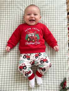 Young Boys Sweater Pants - Red - View 3