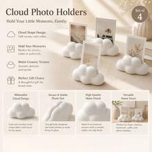 5/10/20pcs Cloud-Shaped Photo Card Holder, White Desktop Picture Frame, Ins Style Postcard Memo Display Decorative Ornament - Clouds - View 10