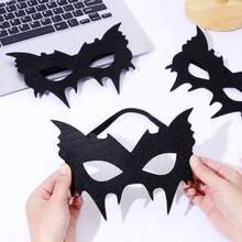 1 pièce Masque de demi-visage d'Halloween, Masque d'œil de chauve-souris pour fête d'Halloween, Cosplay d'anime & de film - A - Voir 2
