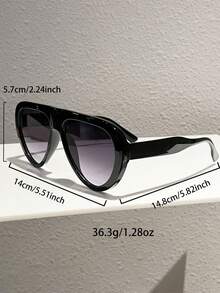 1 pieza Gafas de moda estilo piloto oversized para mujer 2026 nuevas, montura completa, gafas decorativas casuales para exteriores, accesorios de moda elegantes para viajar para damas - 3790 - Ver 5