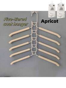 5pcs Metal Thickened Space-Saving Hangers, 5-In-1 Multi-Layer Design, Clothes Hangers, Dorm Essentials, Space-Saving Hangers With Non-Slip Foam Pads, Suitable For Coats, Sweaters, Suits And T-Shirts - Multicolor - View 14
