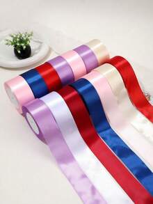 1pc Colorful Satin Ribbon, 4cm Pink Satin Ribbon, Multi-Purpose 22m Roll Rose Butterfly Ribbon, Multi-Purpose 22m Roll Rose Butterfly Bow Making Ribbon, Cake Christmas Holiday Decoration Ribbon, Lace Ribbon Flower Ribbon, Multi-Purpose Polyester Ribbon For Holiday Decoration, Handmade Crafts And Gift Wrapping, Used For Creative Crafts, Sewing, Cake Decoration And Holiday Accents - Multiple Styles - View 8