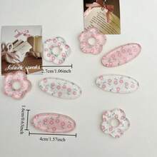 2/4/8pcs Pink Floral Refrigerator Stickers, Oval And Floral Shaped Refrigerator Magnets, Kitchen Photo Stickers, Decorative Accessories - Multicolor - View 4