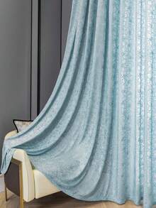 NOSBEI 1PC Small Cherry Blossom Jacquard Floral Grommet Curtain, Light Filtering Privacy Window Drapes, For Living Room Bedroom Home Decor - Flower Pattern 3 - View 4