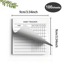 Gvanvilo 100 Sheets Weekly Habit Tracker Sticky Notes, Flippable, Minimalist Daily Planner, Weekly Schedule, To-Do List, Office Supplies And Task Organization Memo - 3.54x3.54 Inch Minimalist Daily Planner, Suitable For Daily Office Supplies, Essential New Year Gift For Employees, Top Choice For Home - 100 Sheets/book - View 3