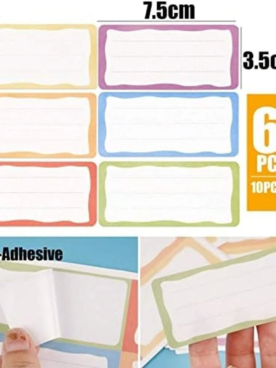 60pcs Colorful Self-Adhesive Label Stickers, Suitable For Name Labels, Kitchen Marking Stickers, Planner Stickers, Portable Marker Stickers - 60 - View 1