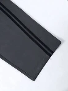Celana Panjang Pria Kasual Model Melengkung dengan Motif Garis-Garis Blok Warna dan Pinggang Elastis, Gaya Minimalis, Cocok untuk Musim Semi/Gugur, Pakaian Sehari-hari dan Olahraga - Dark Grey - View 6