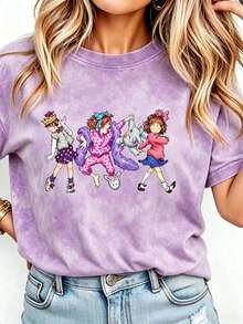 Junie B Teacher Shirt Junie B Jones Kindergarten Teacher T-Shirt Teacher Life T-Shirt Teacher Gift Women Round Neck Printed Camisa Pink - 紫色2 - 查看 15