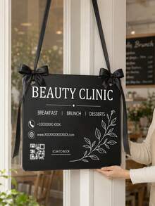 客製化商店預約告示牌，可自訂 Logo 文字 QR Code 商家資訊展示板，美甲沙龍美睫工作室歡迎牌，社群媒體告示牌 - 彩色 - 查看 6