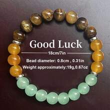 Set Of 9 1/1 Magic Crystal Bracelets, Symbolizing Peace, Wealth, Prosperity, Friendship, Good Luck, Love And Protection - Crystal Beads Bring Optimism, Positivity, Confidence And Courage, Elastic Bracelet Design, Perfect Gift For Men And Women, Especially Suitable For Christmas And Halloween Wear - Multicolor - View 2