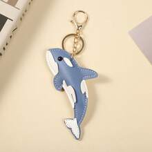 Cute Leather Orca Keychain, Cartoon Ocean Whale Animal Bag Charm, Minimalist Versatile Car Key Pendant Couple Accessory, Teacher Gift, Travel Birthday Gift, Beach Keychain - Multicolor - View 9