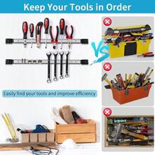 4 Pieces 12" Magnetic Holder Strip, Stainless Steel Surface Magnet Bar, Metal Organizer Rack Garage Organization, Easy To Install In Workshop, Mounting Screws Included - Silver 4PC - View 5