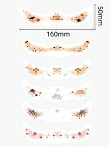 6 Sheets Halloween Freckles Face Tattoos, Bat Pumpkin Ghost Spider Web Tattoo Stickers, Waterproof Cute Makeup Accessories, For Festival Halloween Party Cosplay Costume - Multicolor - View 4
