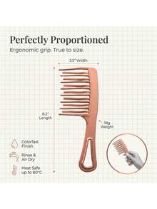2pcs Double-Row Wide Tooth Combs, For Women And Girls, Long Hair Comb, Curly Hair Comb, Large Size Hair Brush, Anti-Static - Champagne - View 2