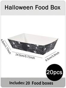 20/30/40pcs Spider Web Spider Print Halloween Disposable Paper Food Boxes, Suitable For Small Cookies And Other Snacks, Perfect For Haunted House Party, Halloween Party, Movie Night, Candy Buffet, Dessert Table, Gothic Style Party Supplies - Spider Web Lace - View 9