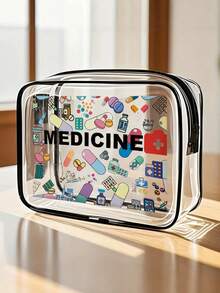 New Arrival! Multifunctional Travel Organizer (1-Pack) - Transparent Toiletry Bag, Transparent Organizer, Travel Essential, Vacation Essential, USB Charging Cable Organizer, Portable Zippered Travel Makeup Bag, Waterproof Organizer - Multicolor - View 9