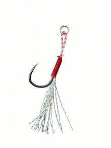5pcs Single Hook Iron Plate Lure Fishing Hooks With Feathers And Barbs, Freshwater Iron Plate Hooks For Long Casting, Fishing Accessories - Silver - View 3