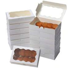 20pcs/10pcs/1pc Pastry Gift Boxes, 7x4.3x1.5 Inches, Brown Bread Snack Boxes, Premium Gift Boxes Suitable For Packaging Desserts, Donuts, Pies, Candies, Cakes, Muffins And Macarons - A-White - View 4
