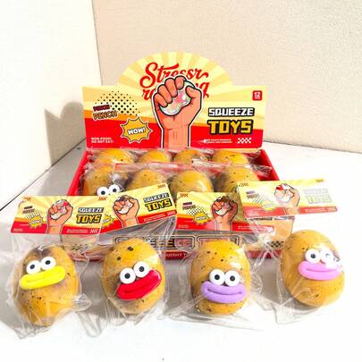 1pc New Big Mouth Potato Squishy Toy, Creative English Version Funny Stress Relief Squeeze Toy For Students