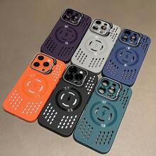 Heat-Dissipating Matte Smartphone Case, Magnetic Wireless Charging Compatible, Integrated Lens Frame With Foldable Stand, 6 Colors, Functional Cover, Cute, Compatible With IPhone 18 Pro Max/17/16/15/14/13/12/11 And All Models, Phone Cover For Men And Women, Shockproof, Shock-Absorbing, Drop-Resistant, Scratch-Resistant, Anti-Fingerprint, Anti-Slip, Birthday, Anniversary - Orange - View 6