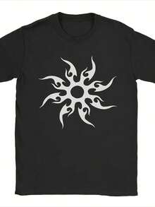 Printed Forsakens Logo T-Shirt For Men Women O-Neck Short Sleeve Tops Cotton Summer Tops - 黑色 - 查看 1