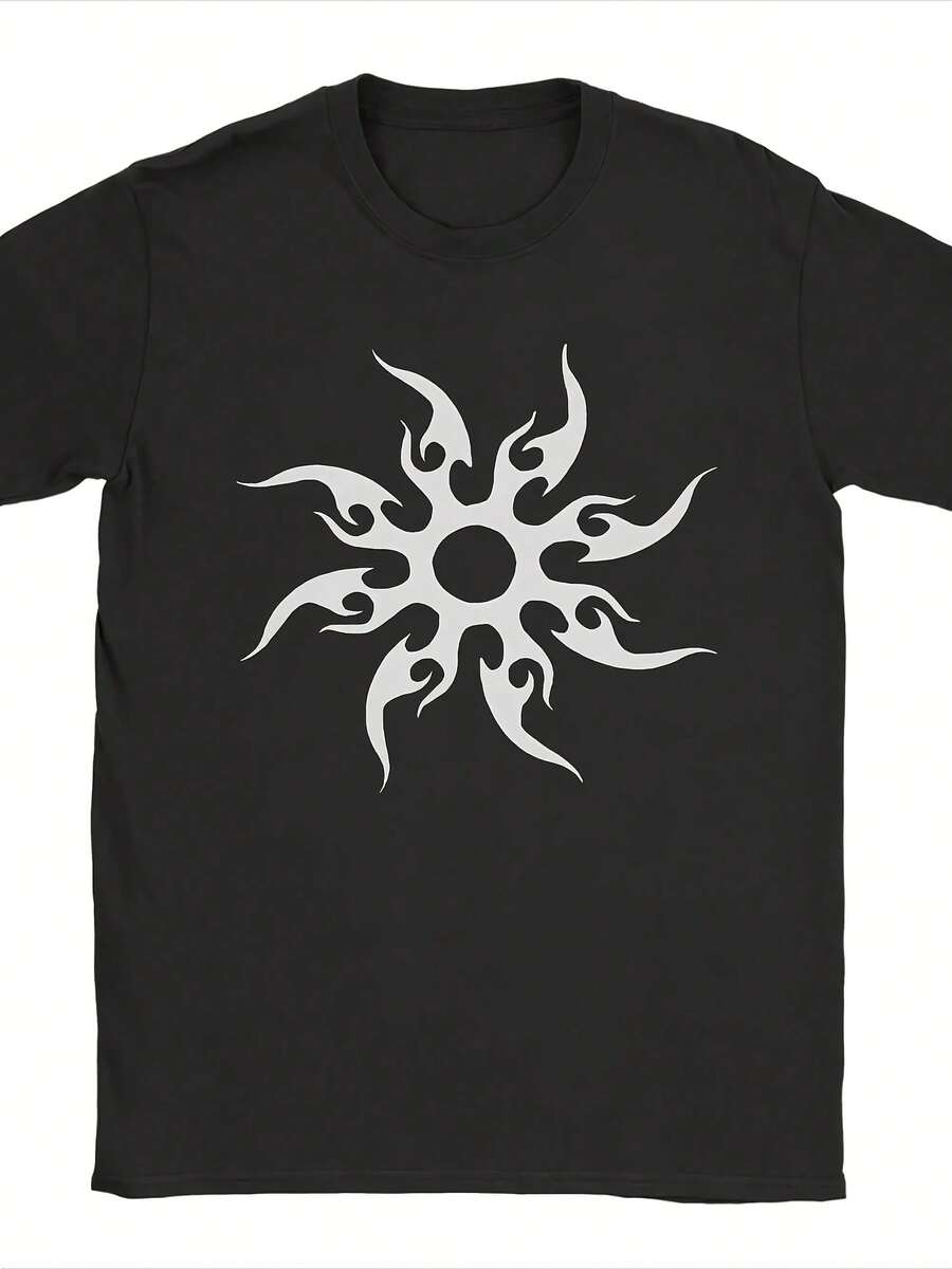 Printed Forsakens Logo T-Shirt For Men Women O-Neck Short Sleeve Tops Cotton Summer Tops - 黑色 - 查看 1