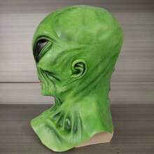 1件裝萬聖節惡作劇外星人乳膠面具，全臉頭戴式，逼真可愛外星人設計，適合萬聖節裝扮 - 裝扮 - 查看 6