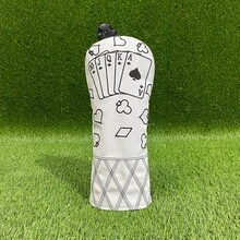 Classic Vintage Poker Pattern Wooden Putter Headcover - Premium Durable Protective Gear | Suitable For Young People & Family Golf Enthusiasts | Golf Accessories - White - View 8