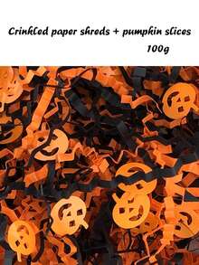 Halloween Gift Wrapping Shredded Paper, Crepe Paper Shreds Filler With Pumpkin Sequins, Crinkled Raffia Paper, Gift Box Filler, Gift Wrapping Material, Suitable For Halloween, Fragile Gift Protection, Halloween Gift Basket - Multiple Styles - View 13
