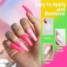 Polyurethane Extended Gel Nail Art Set, Long-Lasting Semi-Permanent, 12-Color Nude Skin Tone Pastel Rainbow Series, DIY French Manicure Design Nail Polish, Home Salon Beauty Gift Box - Multicolor - View 7