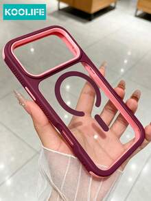KOOLIFE 奢華防震防摔磁吸 3 合 1 配色透明壓克力 Apple 手機殼，適用於 Phone18pro/18pro Max/17ProMax、16ProMax、15ProMax、14ProMax、13ProMax、17Pro、16Pro、15Pro、14Pro、13Pro、17、16、15、14、13/11/12pro Max；適合春季週年禮物、生日禮物、畢業禮物、男友/女友生日禮物，男女皆宜 - 櫻桃紅 - 查看 5