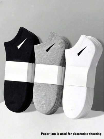1/5/10/20/30 pares de calcetines unisex, calcetines deportivos, calcetines cortos blanco/negro/gris, calcetines invisibles, estilo de moda minimalista de unicolor, adecuados para uso casual diario