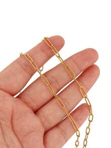 100cm Stainless Steel No Fade Chain Findings Geometric Embossing Hollow Oval Chains For Jewelry Making DIY Accessories - DIY Chain - View 3