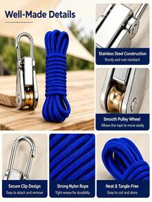 Set Kait Katrol Tali yang Dapat Diatur, Kait Ratchet Tugas Berat, Cocok untuk Tenda, Tanaman dan Garasi, Pengikat Kargo, Aksesori Pengikat Kendaraan - set kait katrol tali - View 3