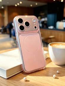 1 buah Casing Ponsel Magnetik Ultra Tipis Mewah Berwarna Pink Transparan Matte, Kompatibel dengan iPhone 17 17Pro 17 Pro Max 16Promax 16 15 14 13 Pro Max, Perlindungan Kamera, Bingkai Lembut, Penutup Belakang Tahan Guncangan - Berwarna merah muda - View 2