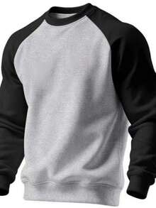 GRDR 1pc Men's Casual Long Sleeve Crew Neck Pullover Sweatshirt | Fashionable & | Show Your Style - Grey - View 6