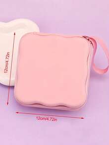 Square Wavy Large Capacity Data Cable Storage Bag, Suitable For Camera Charger, Earphones, Portable Digital Products, Cute Cartoon And Solid Color Styles, Summer Vacation Travel Outdoor Activities Travel Essentials - Multicolor - View 4