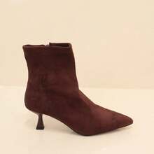 angelica Women Mid-Calf Boots - 酒紅色 - 查看 1