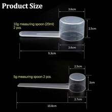 4-Piece Set Of Transparent Measuring Spoons With Scale (5 G / 10 G / 20 Ml), Dosing Spoons For Baking, Cooking, Measuring Coffee, Laundry Detergent, Protein Powder, And Creatine - Transparent - View 3