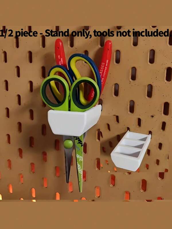 1/2pcs 3-In-1 Tool Rack | Minimalist Quick Storage For 3 Scissors And Nail Clippers, Upgraded Pegboard Accessory Set, Plastic Material