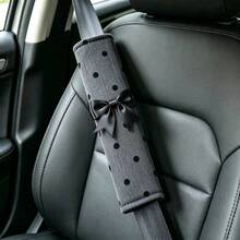 Car Seat Belt Cover, Polka Dot Bow Decor Seat Belt Shoulder Pad, Soft Fabric Car Seat Belt Protector, Suitable For Car Interior Accessories - A - View 8