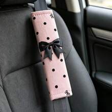 Car Seat Belt Cover, Polka Dot Bow Decor Seat Belt Shoulder Pad, Soft Fabric Car Seat Belt Protector, Suitable For Car Interior Accessories - A - View 11