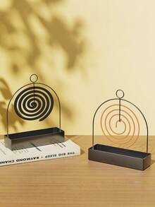 1/2pcs Metal Mosquito Coil Holder, Suitable For Hanging Or Incense, Perfect For Living Room/Bedroom Decor And Outdoor Camping - Multicolor - View 2