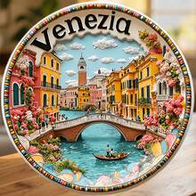 Venezia Mosaic Frame Gondola Glide And The Quiet Rhythm Of The Canals Magnet Where Every Bridge Whispers A Love Story Keepsake For All Metal Surfaces Throughout The Home - A - View 1