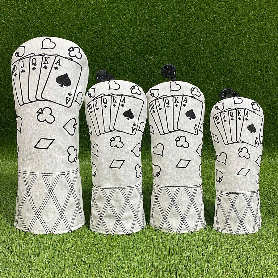 Classic Vintage Poker Pattern Wooden Putter Headcover - Premium Durable Protective Gear | Suitable For Young People & Family Golf Enthusiasts | Golf Accessories