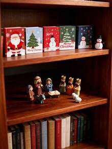 Set Kotak Kaleng Adegan Kelahiran Yesus Natal, Termasuk Patung Yesus, Cocok untuk Memajang Gambaran Keluarga Kudus, Set Adegan Kelahiran Yesus Mini dari Resin Buatan Tangan, Hadiah Dekorasi Natal yang Sempurna, Cocok untuk Dipajang di Meja Kantor - MultiWarna - View 3