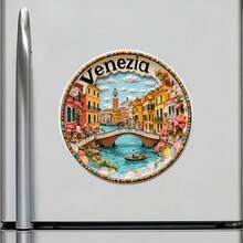 Venezia Mosaic Frame Gondola Glide And The Quiet Rhythm Of The Canals Magnet Where Every Bridge Whispers A Love Story Keepsake For All Metal Surfaces Throughout The Home - A - View 2