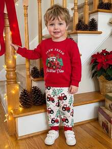 Young Boys Sweater Pants - Red - View 5