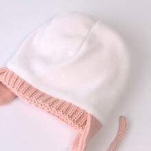 Knitted Baby Hat And Scarf Set, Winter Warm Unisex Toddler Beanie With Warm Lining And Pom Pom - Double Ball Small Earmuffs Two-piece Set - View 11