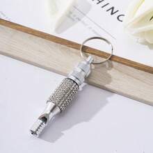 Rhinestone Studded 2-Section Aluminum Alloy Whistle, Outdoor Survival Training Whistle Keychain, Portable - Multicolor - View 11
